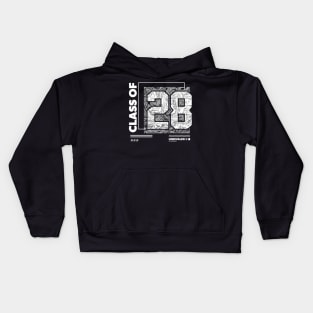 Class of 2028 Urban Streetwear // Graduation Class of '28 Gray Kids Hoodie